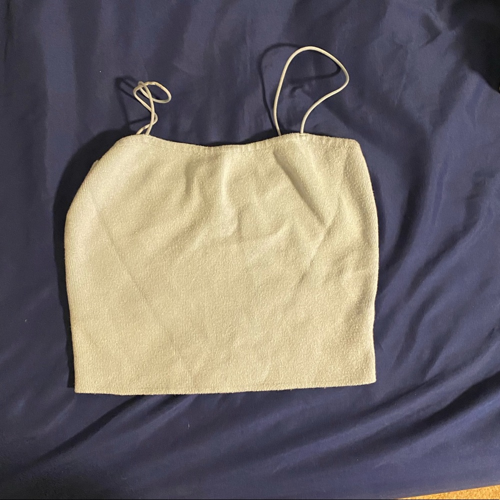 Light blue crop top